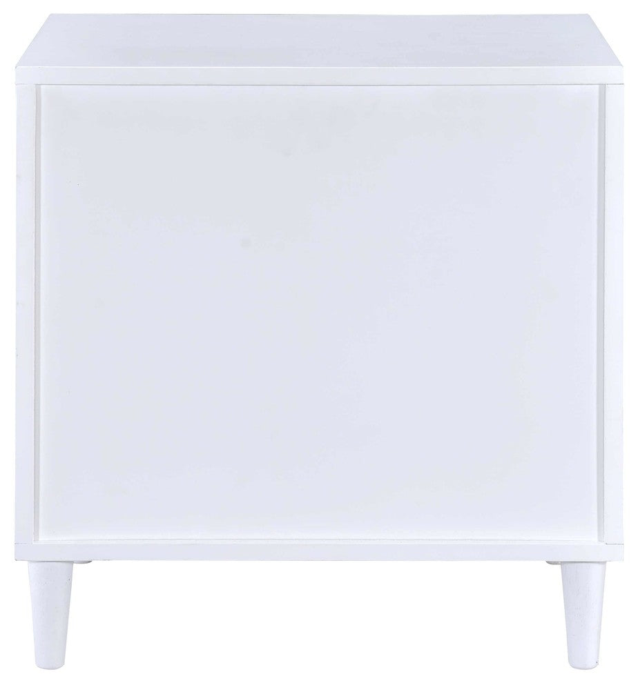 ACME Lurel Nightstand, White and Weathered Oak
