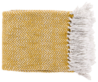 Surya Trina Mustard Throw 50"W X 60"L