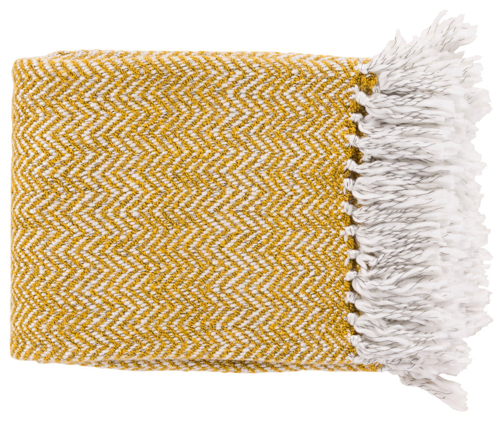 Surya Trina Mustard Throw 50"W X 60"L