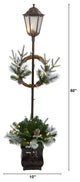 5ft. Pre-lit Lamp Post W/ Faux Greenery, Container & 50 Lights Indoor/Outdoor