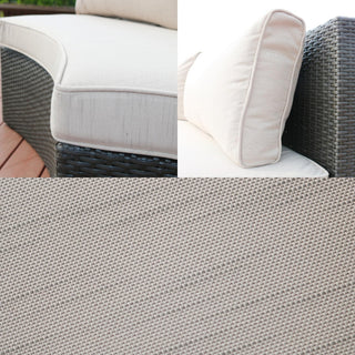 Half-Moon Outdoor Rattan Conversation Set with Ice Bucket Table, Black