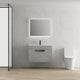 Freestanding/Floating Bathroom Vanity With white Ceramics Top, Grey, 36"