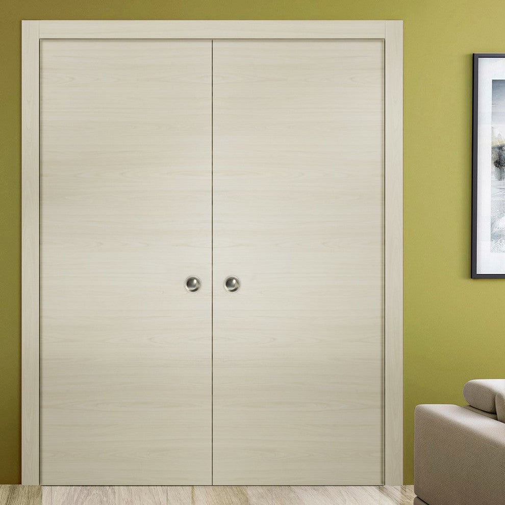 Sliding Double Pocket Closet Doors 60 x 80 | Planum 0010 Milk Ash