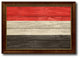 Yemen Country Textured Flag Print With Brown Gold Frame, 15"X21"