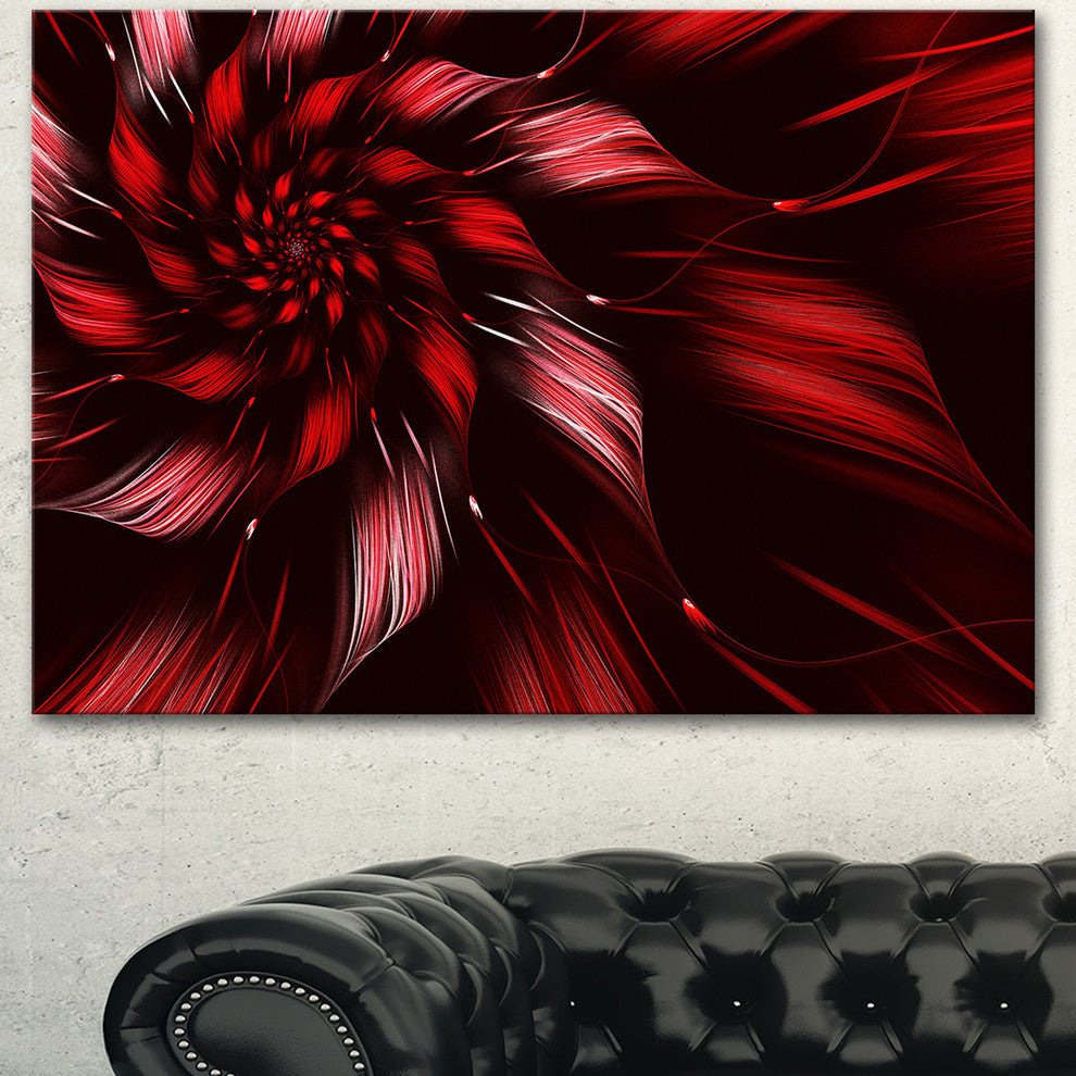 Multicolor Symmetrical Fractal Flower, Floral Canvas Art Print, 40"x30"
