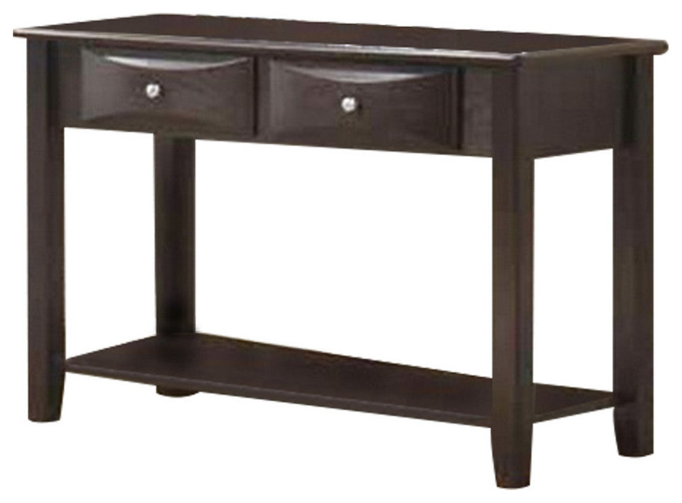 Benzara BM233172 Wooden Console Table With 2 Spacious Drawers, Brown