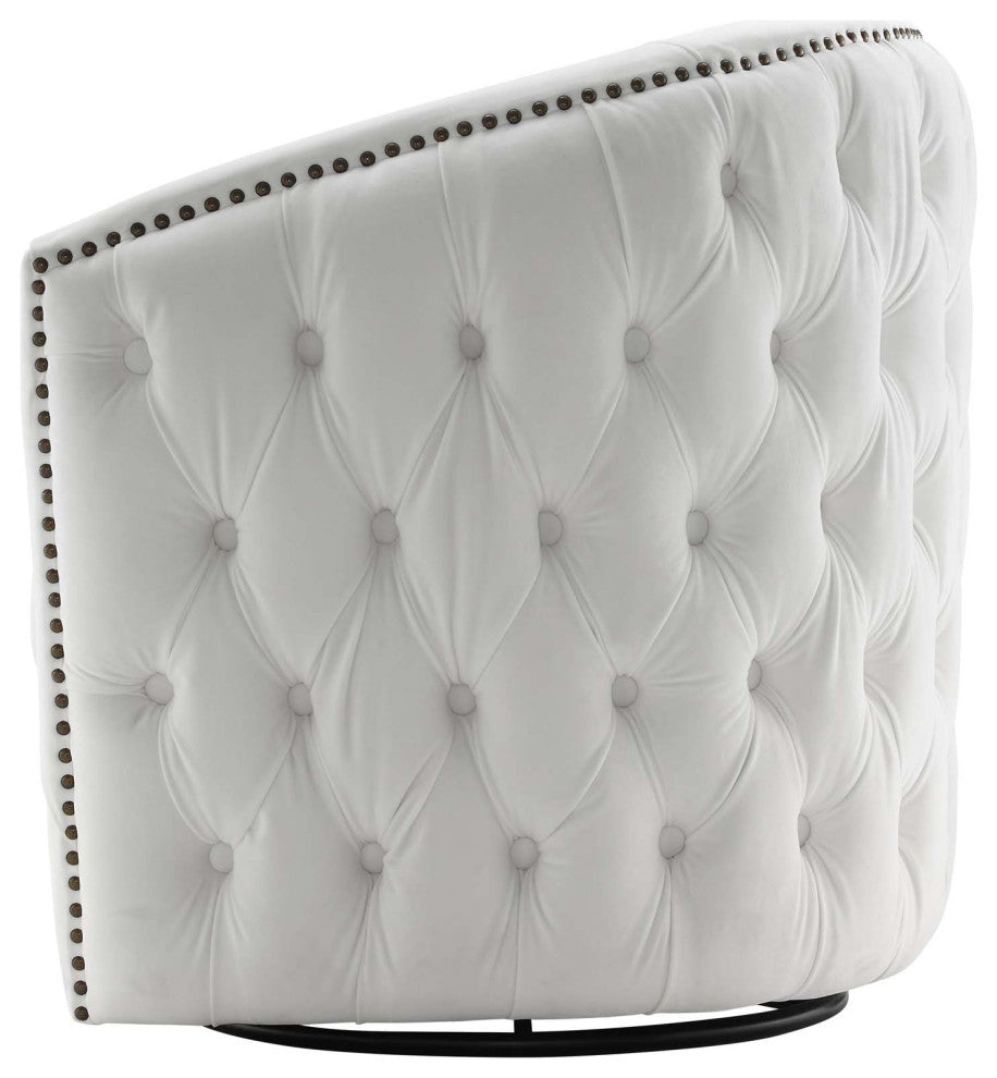 Armchair Accent Chair, Set of 2, Velvet, White, Modern, Lounge Hospitality