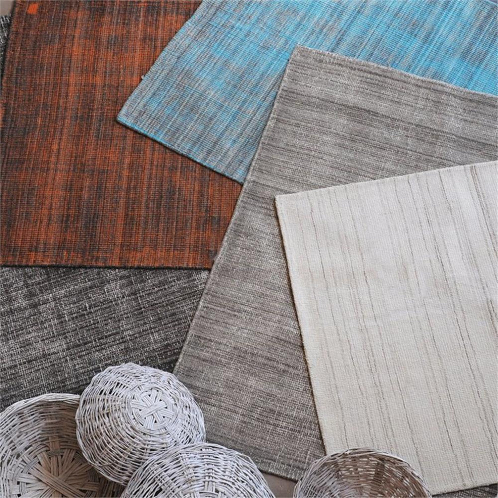 Uttermost Medanos 108x144" Contemporary Hand Woven Wool Rug in Gray