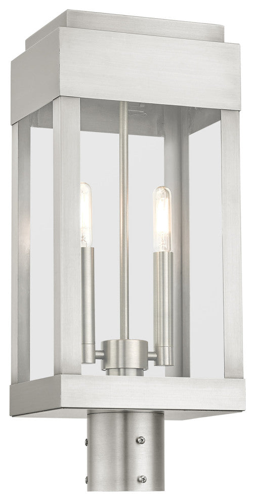 Brushed Nickel Transtional,  Modern Classic, Outdoor Post Top Lantern