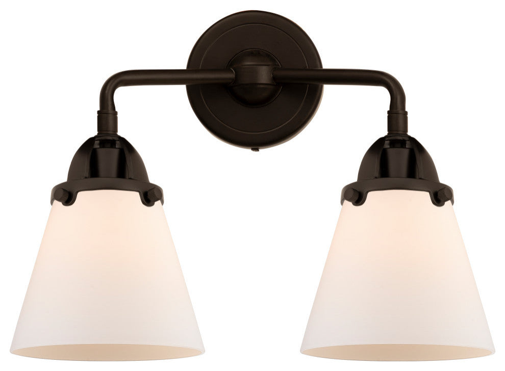Small Cone Bath Vanity Light, Oil Rubbed Bronze, Matte White, Matte White