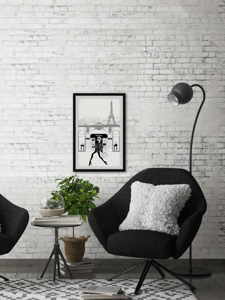 "Chic City Walk" Framed Painting Print, 12x18