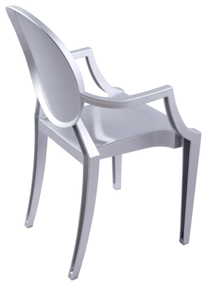 Modern Classics Clear Arm Chair, Silver