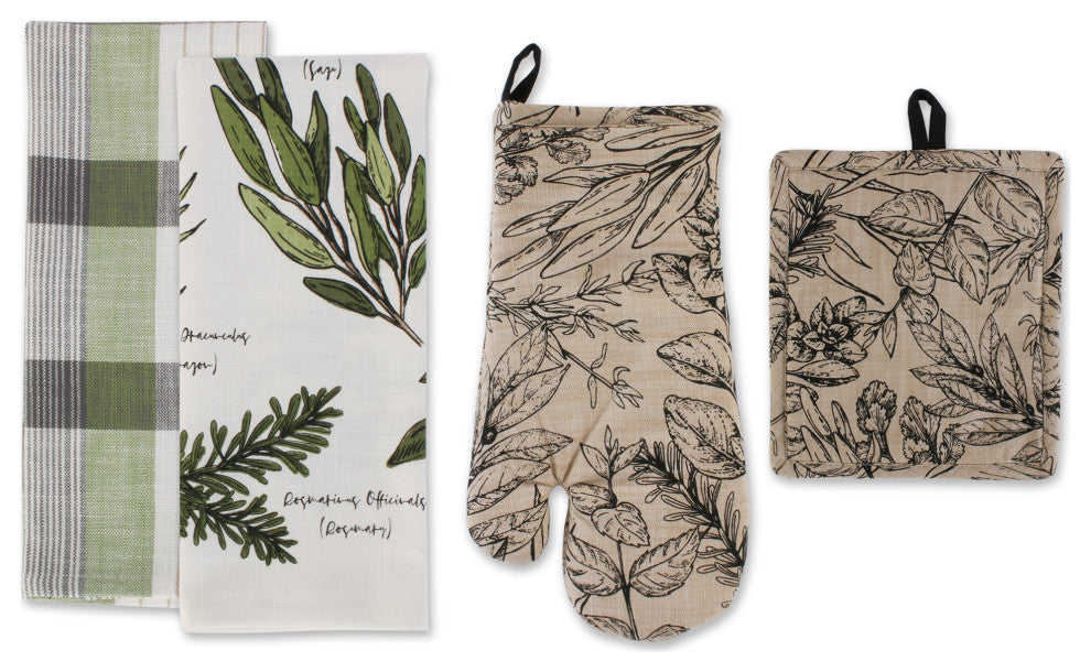 Fresh Herbs Kitchen Set of 4