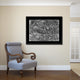 Christian Celestial Hemisphere Monochrome Map On Canvas With Frame, 28" X 37"