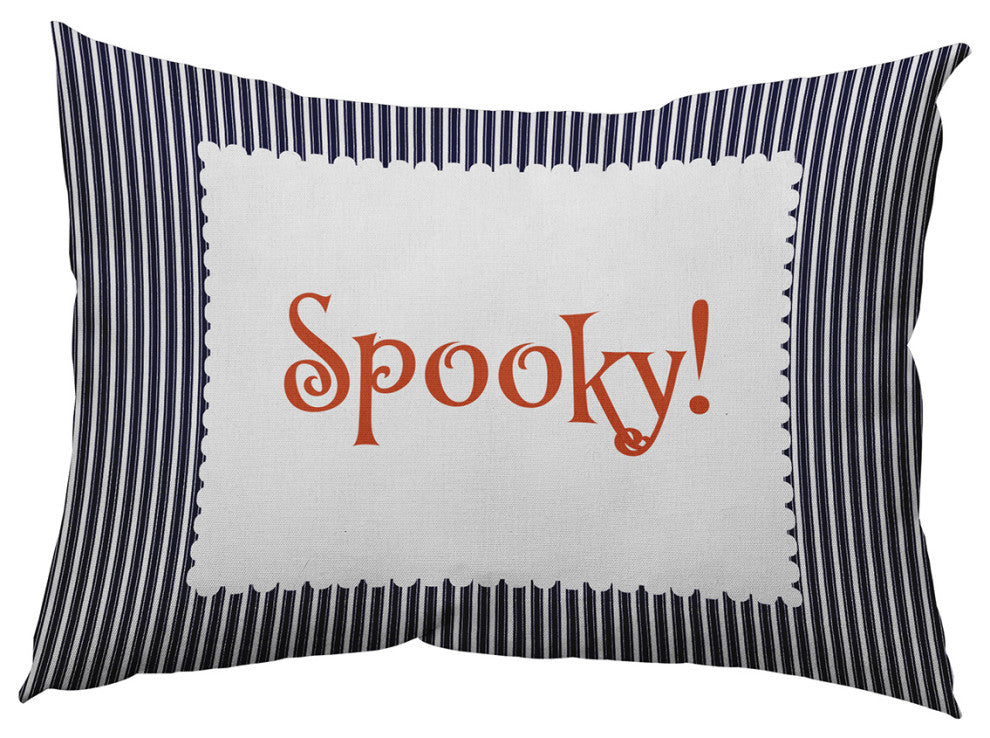 Halloween Spooky Ticking Accent Pillow, Navy, 14"x20"