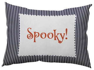 Halloween Spooky Ticking Accent Pillow, Navy, 14"x20"