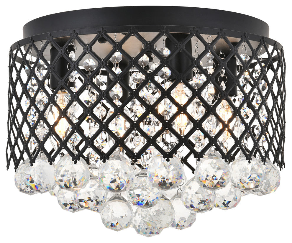Matte Black Finish 4-Light Flush Mount