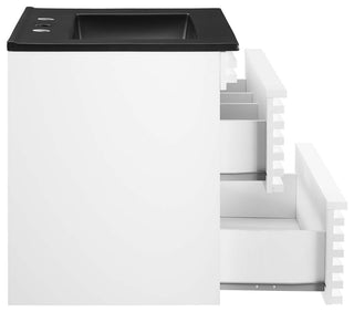 Render 24" Wall-Mount Bathroom Vanity, White Black