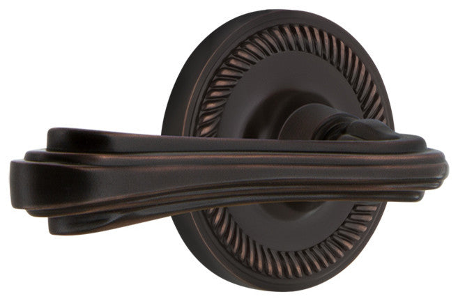 Rope Rose With Fleur Lever, Timeless Bronze, Privacy, Left-Handed
