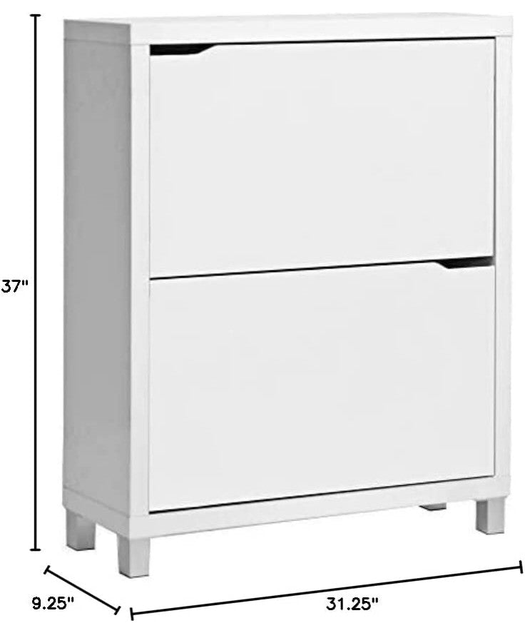 Modern Shoe Cabinet, White