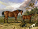 Tile Mural Village Animals Horses Dogs By James Ward, 6"x8", Glossy