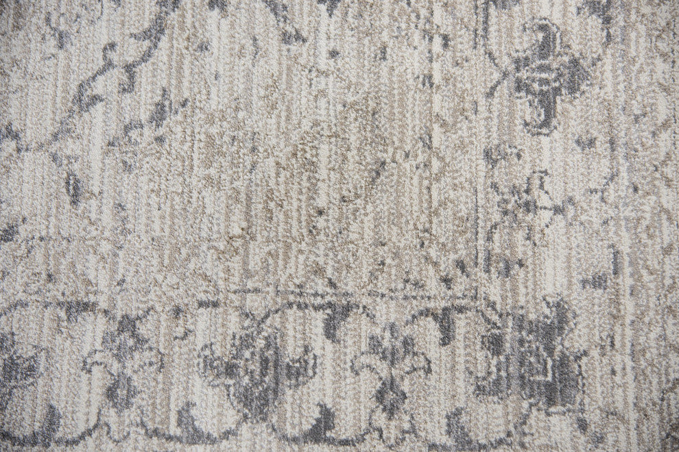 Panache PN6985 Natural Medallion Floral Area Rug, Rectangular 9'10"x12'6"