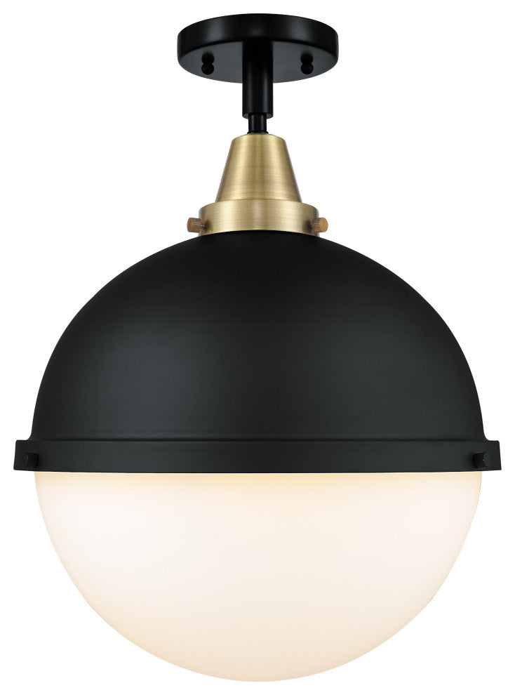 Innovations 447-1C-BAB-HFS-121-BK-LED Hampden 1 Light Flush Mount, Matte Black