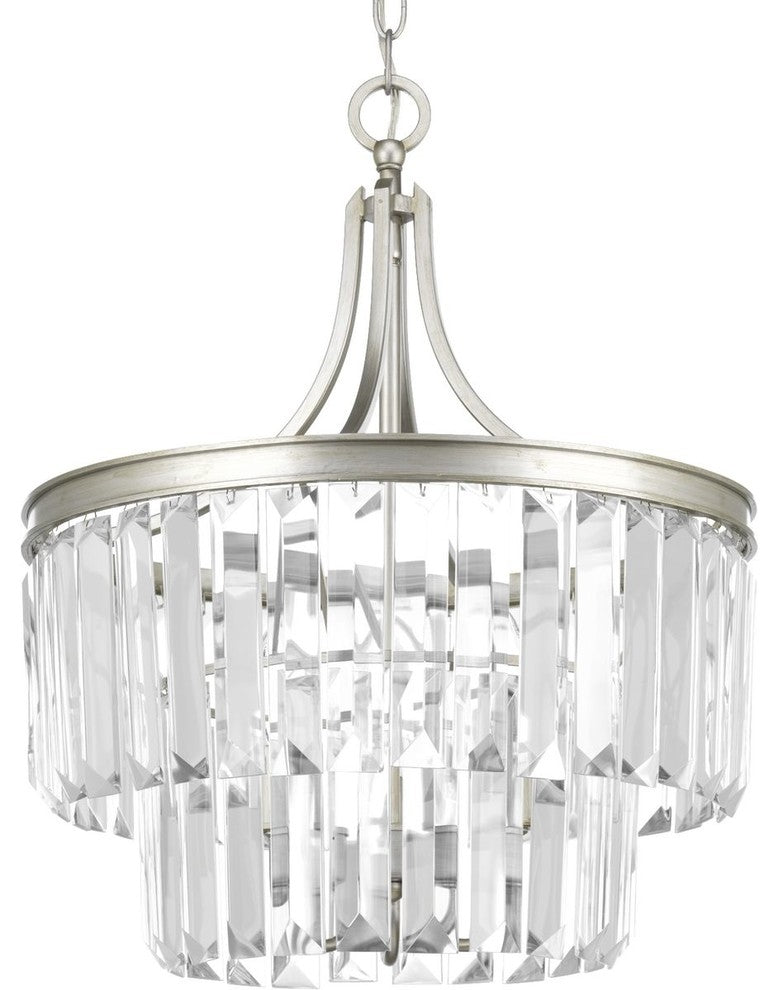 Progress Lighting Glimmer 3-Light Semi-Flush Convertible, Silver Ridge