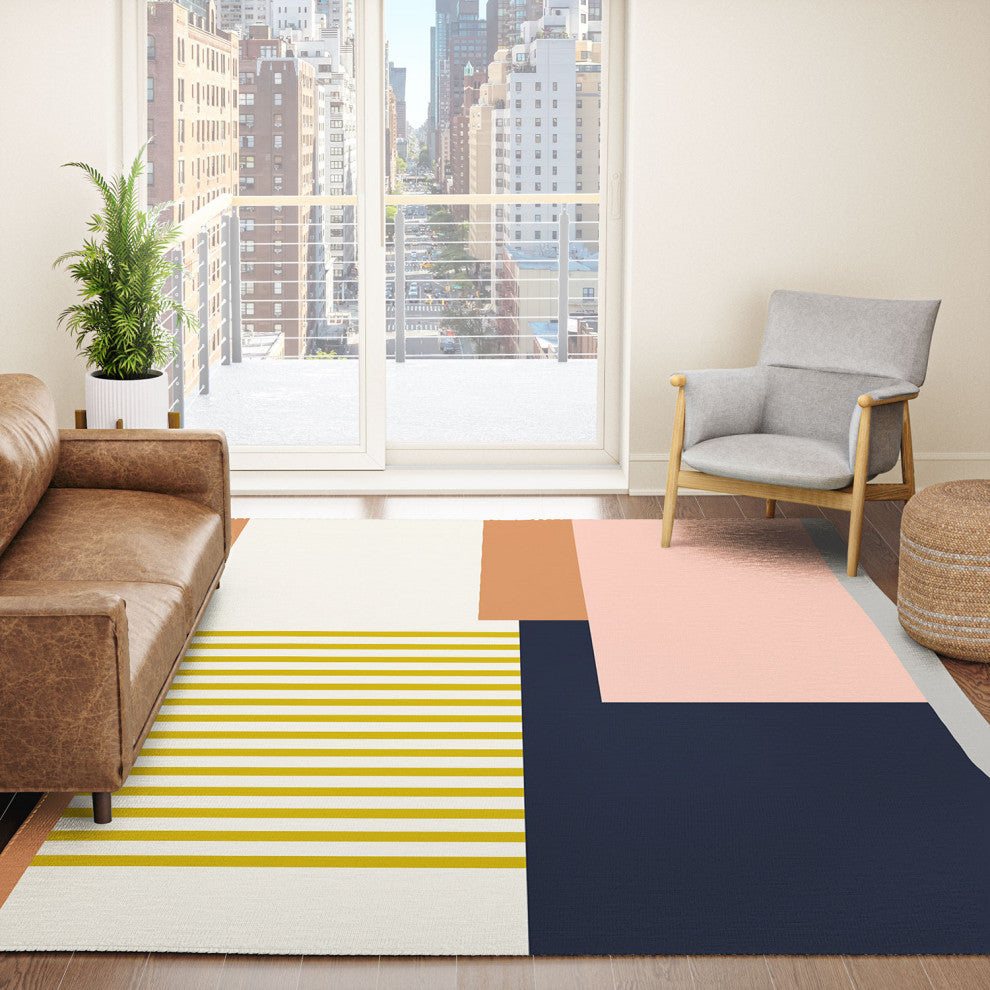 Becky Bailey Sol Abstract Geometric Print i Area Rug