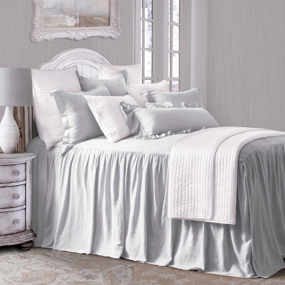 3 Piece Luna Bedspread Set, Gray, Twin