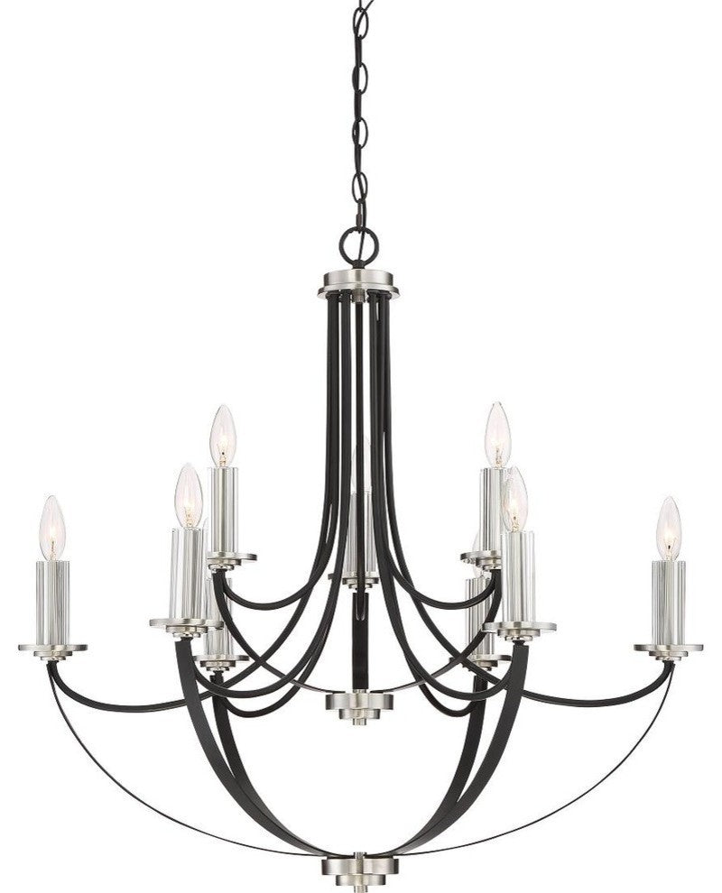 Quoizel ANA5009K Nine Light Chandelier Alana Mystic Black