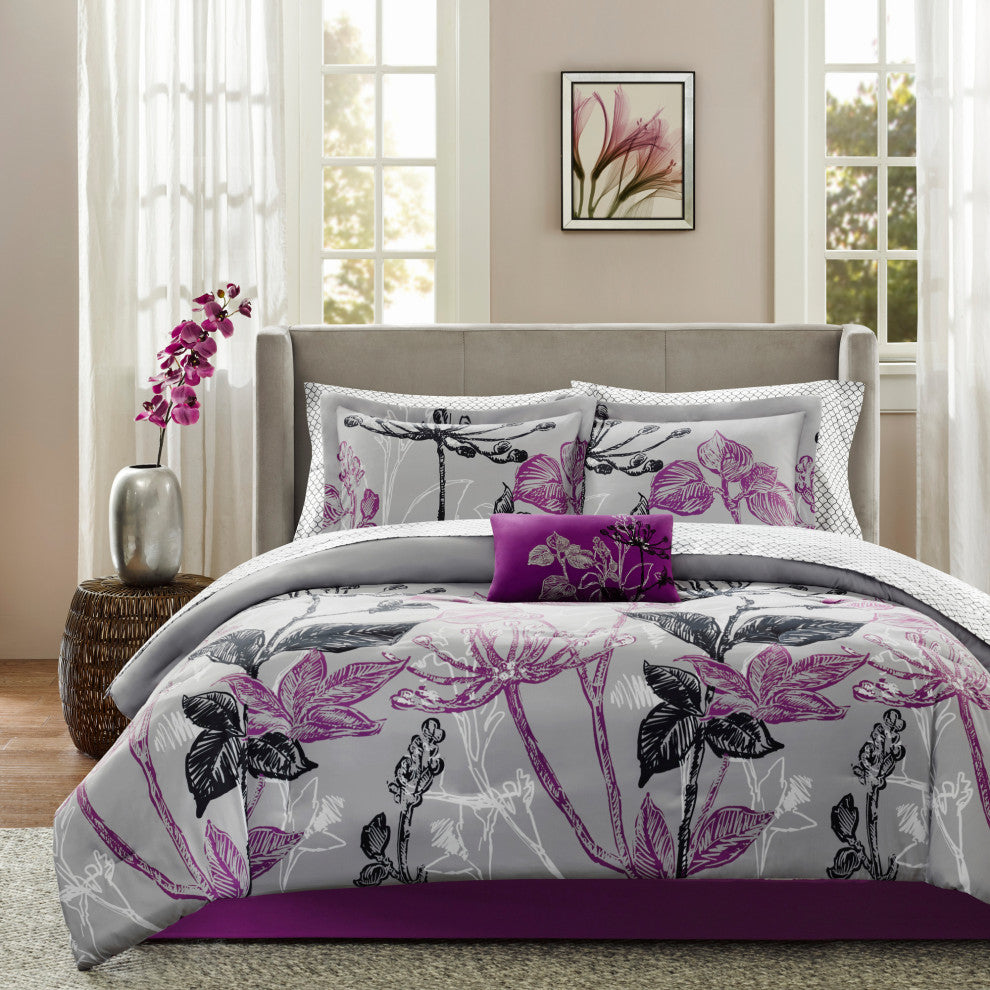 Madison Park Microfiber Printed 7-Piece Comforter Set, California King