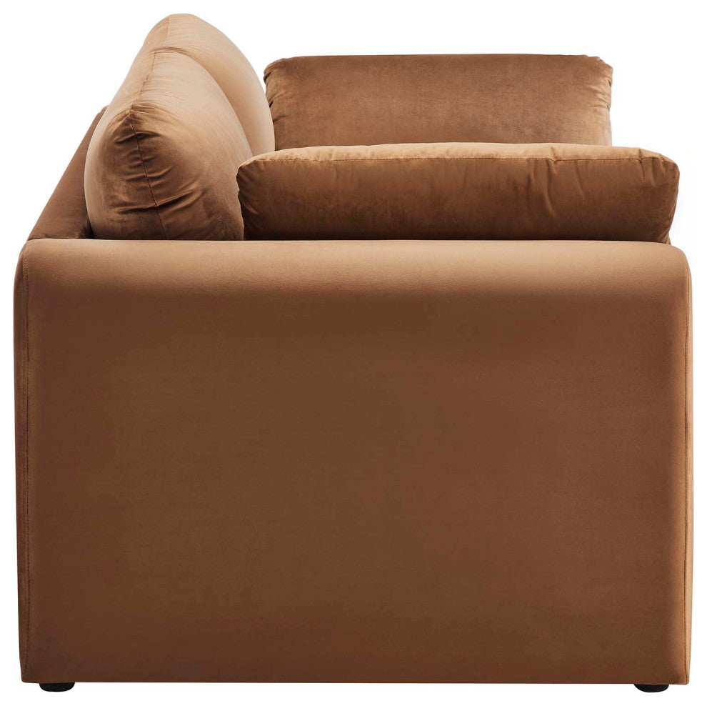 Waverly Performance Velvet Sofa, Brown