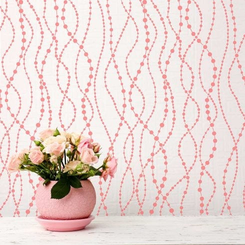 Pearls Allover Stencil Trendy Easy DIY Home Decor For Walls, Large
