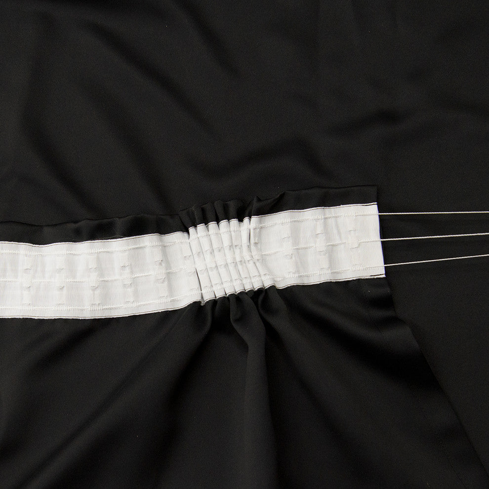 Pencil Pleat Blackout Curtains, Black, 52"x84", Set of 2