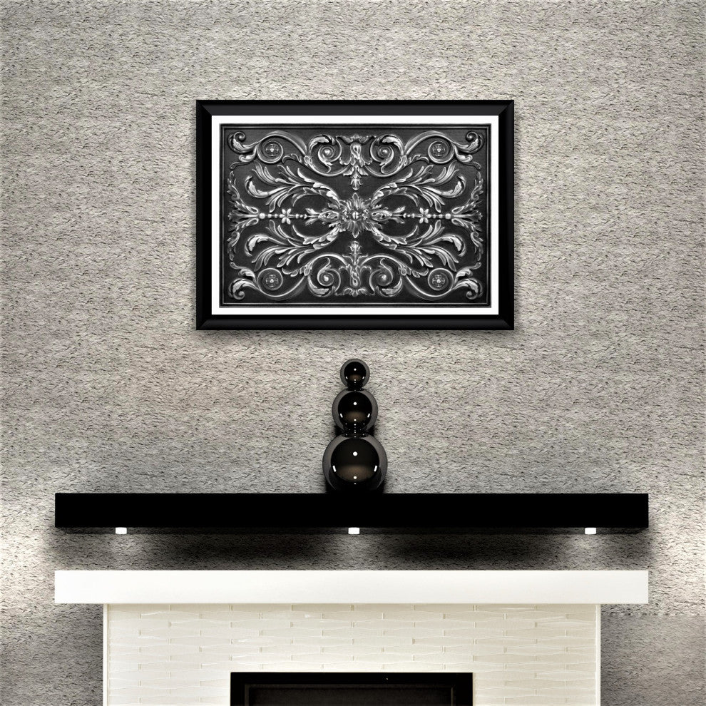 Viola Wrought Iron Matte Finish 12"x 18" Hand Made Metal Mural Tile