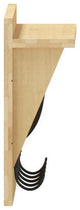 Daly Wall Mounted Solid Pine Wood Storage Rack With Upper Shelf and 5 Hooks, Bamboo