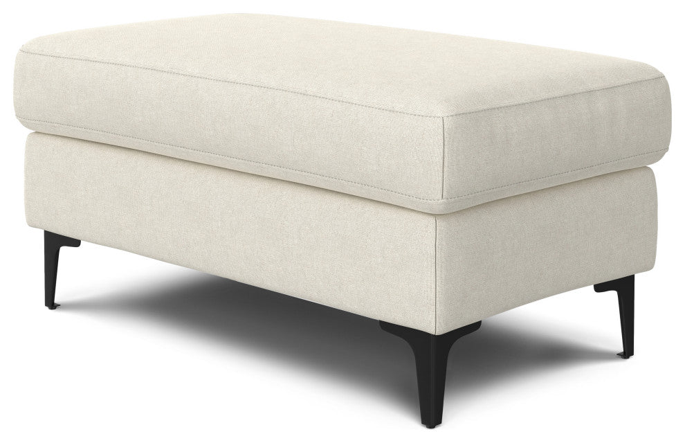 Ava Ottoman in Tightly Woven Performance Fabric , Assembled