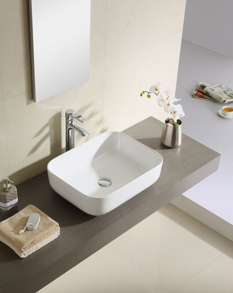 Fine Fixtures White Vitreous China 20" Thin Edge Vessel Sink