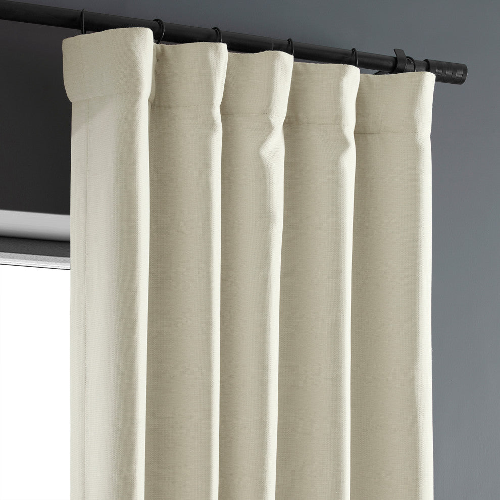 Cottage White Bellino Blackout Room Darkening Curtain Single Panel, 50"x108"