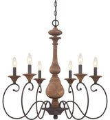 Auburn 6-Light Chandelier, Rustic Black