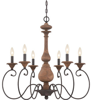 Auburn 6-Light Chandelier, Rustic Black