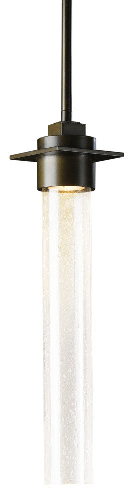 Airis Medium Mini Pendant, Bronze Finish, Seeded Clear Glass