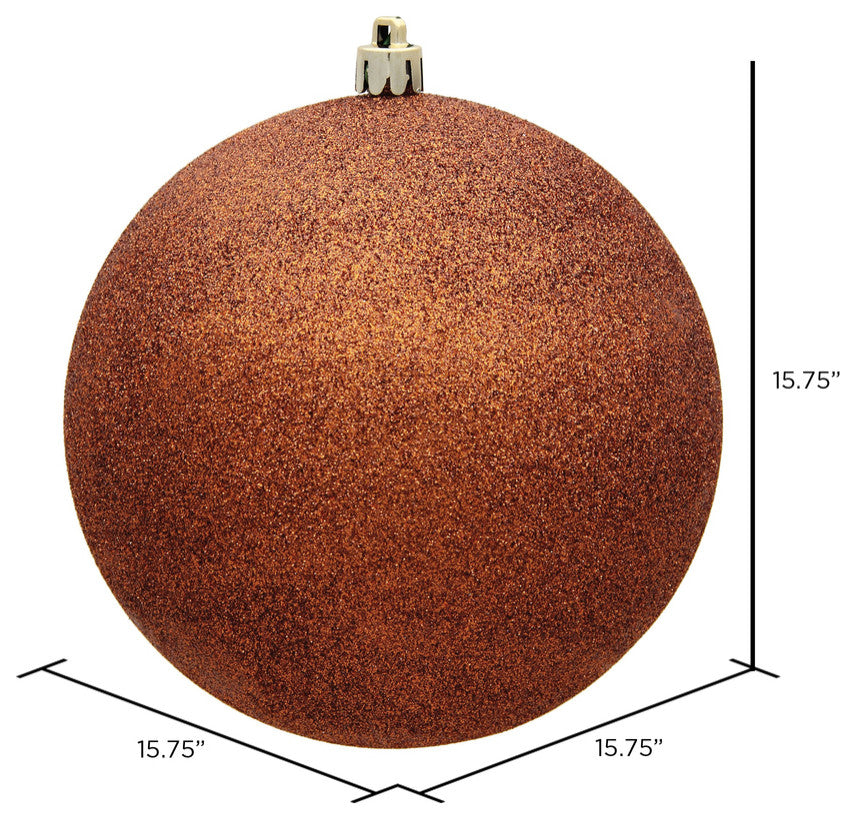 Vickerman N594088DG 15.75" Copper Glitter Ball Ornament