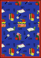 Kid Essentials Rug, Bookworm, Spanish, 5'4"x7'8", Blue