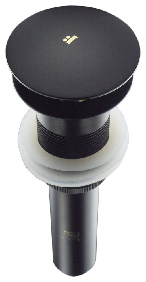 Fine Fixtures Pop-Up Bathroom Sink Drain Without Overflow, Black