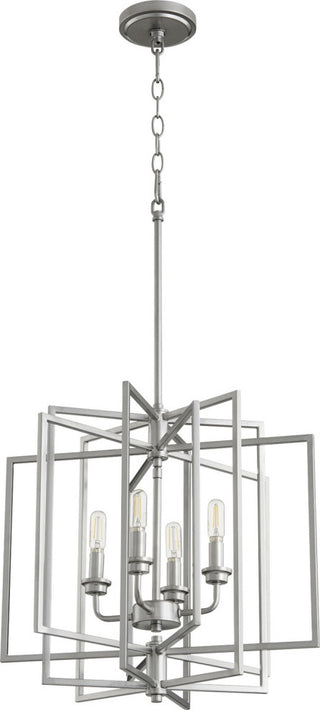 Quorum 888-4-64 Four Light Pendant, Classic Nickel Finish