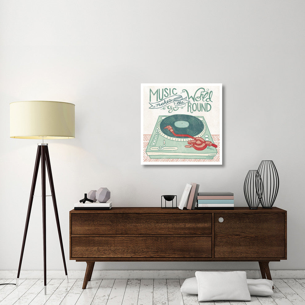 "Retro Record Player" Digital Paper Print by Mary Urban, 32"x32"