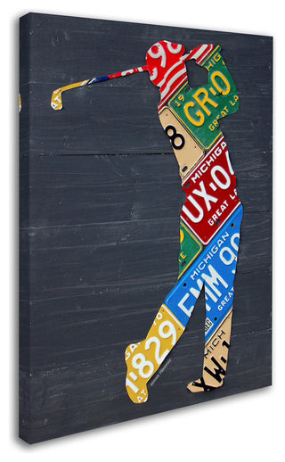 Design Turnpike 'Golfer License Plate art' Canvas Art, 35" x 47"