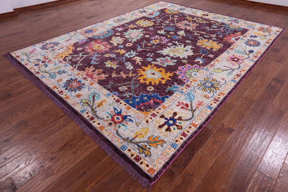 9' 1" X 11' 11" Turkish Oushak Handmade Rug - Q14852